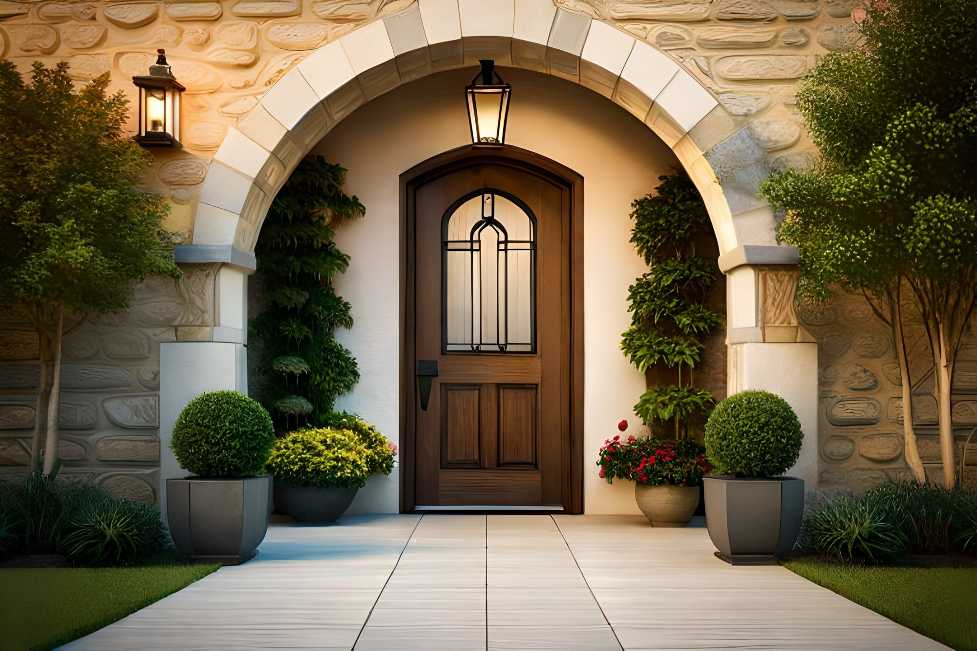 Portes d'entrée cintrées