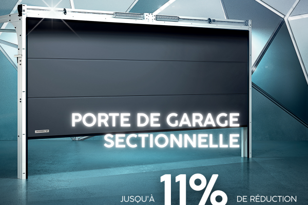 PROMOTION SUPER ! Porte de garage sectionnelle moins chère de 11%